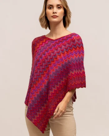 Lisbet Red Poncho